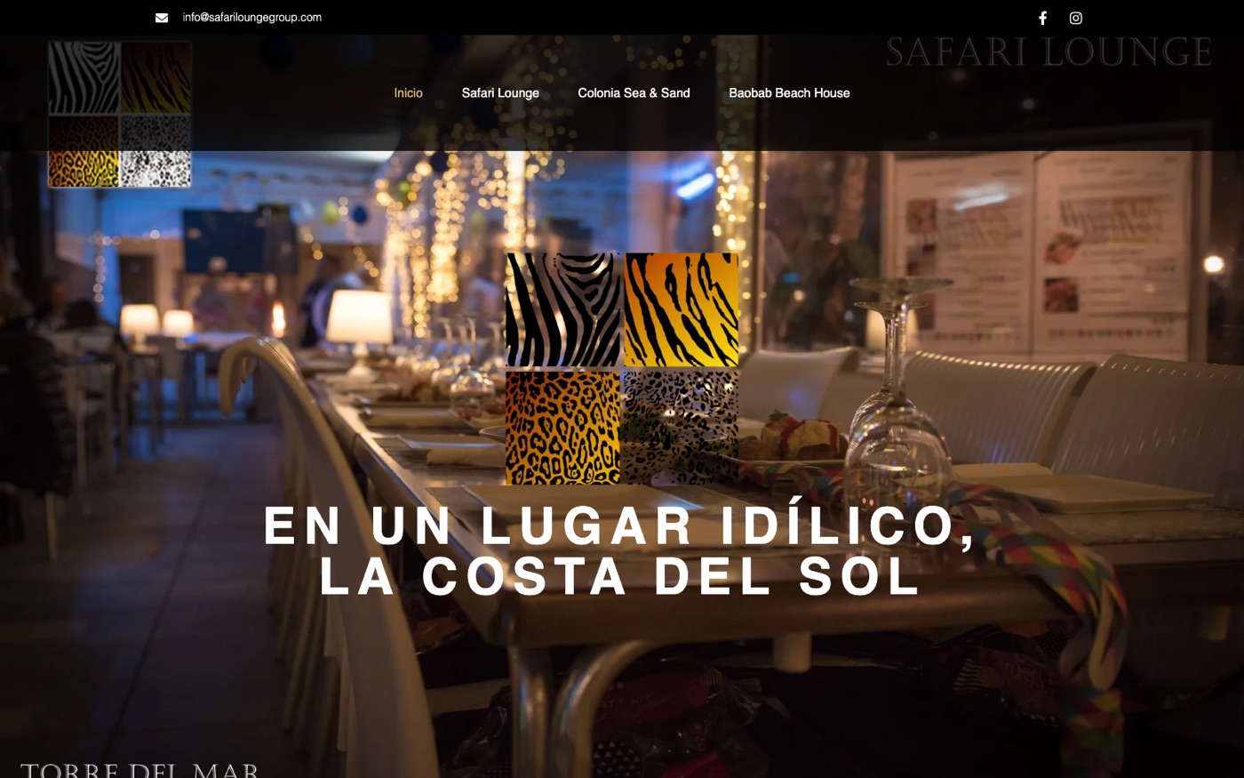 Captura de la web de Safari Lounge Group
