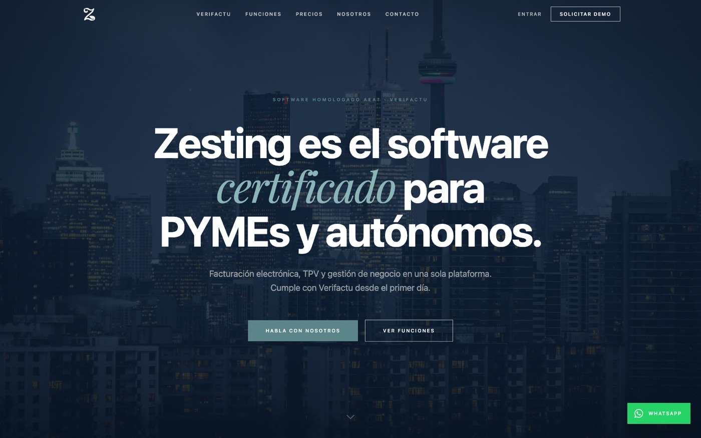 Captura de la web de Zesting